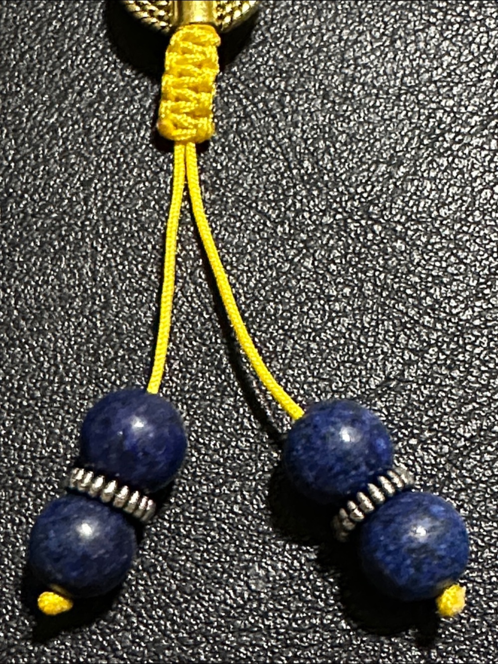 Buddha Stones 108 Beads Lazurite Lapis Lazuli 3-eyed Dzi Bead Necklace - Picture 4 of 12